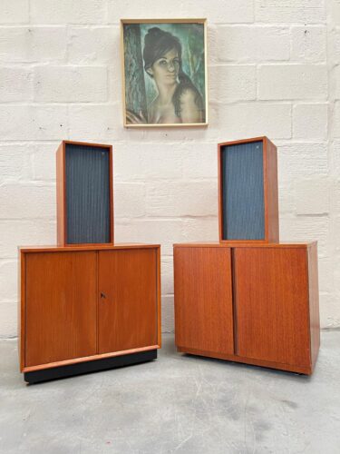 Pair of Vintage Dynatron Vinyl Record Cabinets