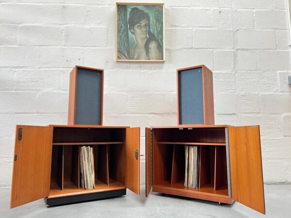 Pair of Vintage Dynatron Vinyl Record Cabinets