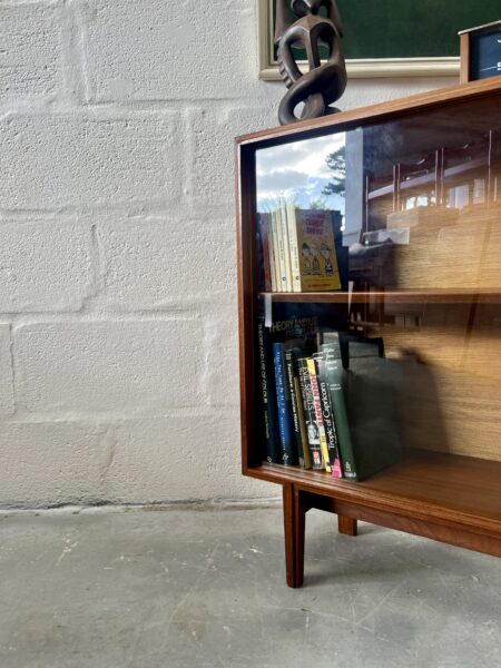 1960s Glass Sliding Door Bookcase Designed by Robert Heritage