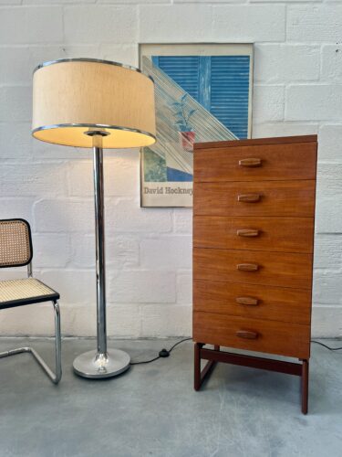 Mid Century G Plan Teak Quadrille 'Tallboy' Chest of Drawers 