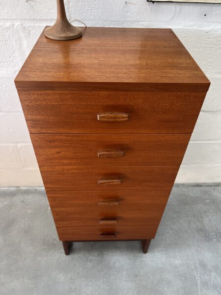 Mid Century G Plan Teak Quadrille 'Tallboy' Chest of Drawers 