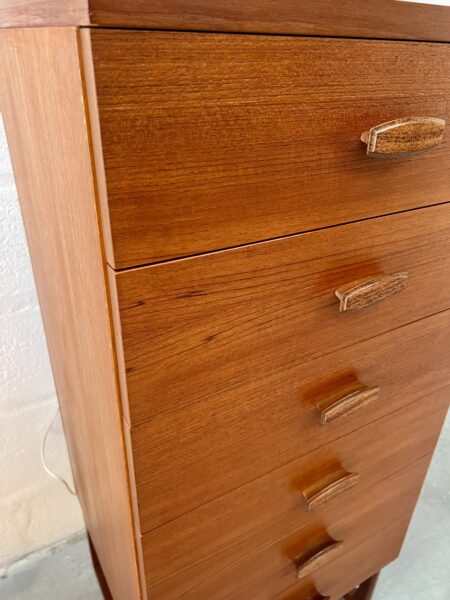 Mid Century G Plan Teak Quadrille 'Tallboy' Chest of Drawers 