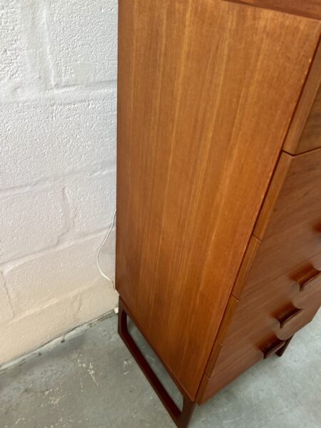 Mid Century G Plan Teak Quadrille 'Tallboy' Chest of Drawers 