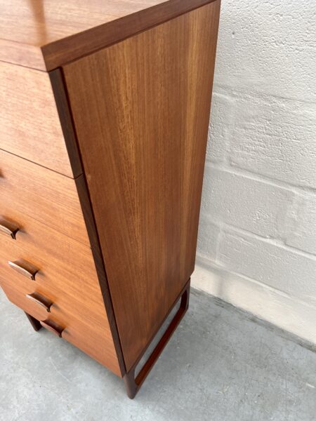 Mid Century G Plan Teak Quadrille 'Tallboy' Chest of Drawers 