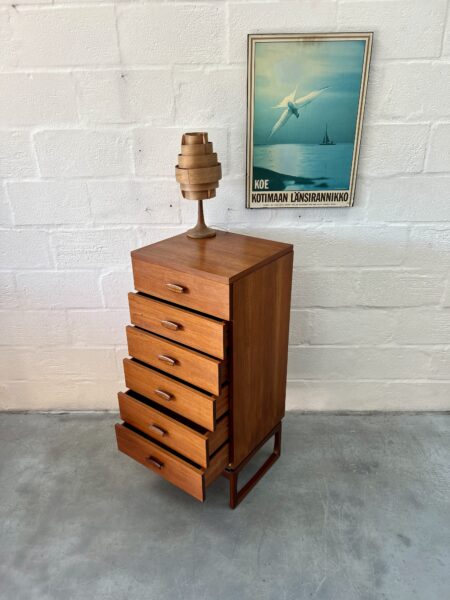 Mid Century G Plan Teak Quadrille 'Tallboy' Chest of Drawers 