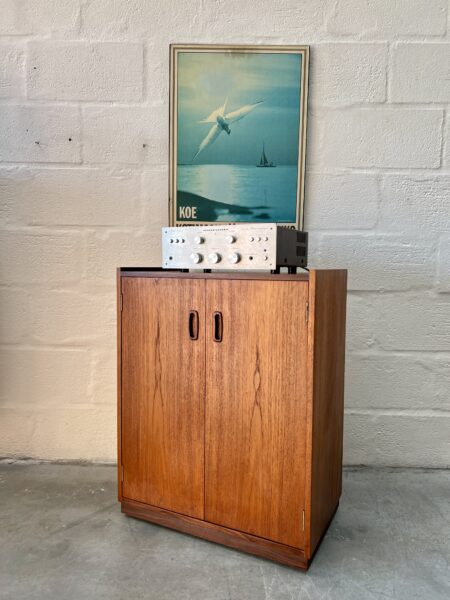 Vintage 1960s Double Height Record Vinyl Cabinet Storage