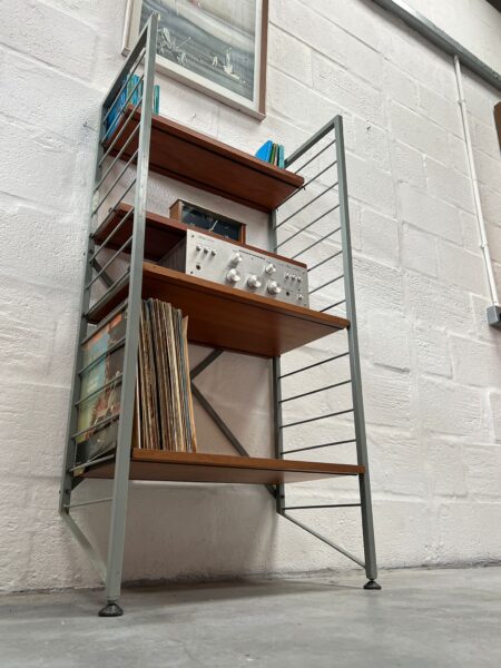 Mid Century Single Bay Metal Ladderax Shelving / Display Stand / Bookcase 