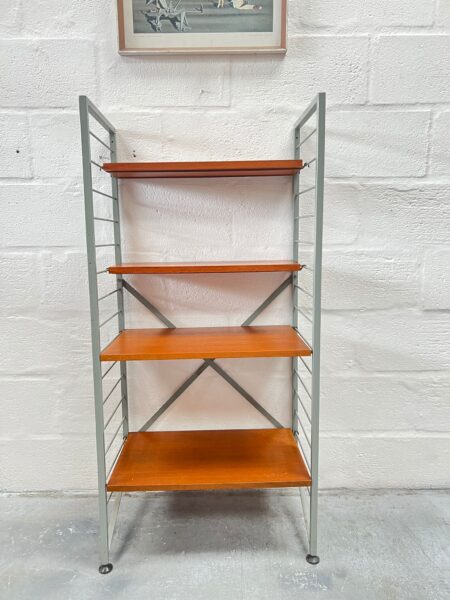 Mid Century Single Bay Metal Ladderax Shelving / Display Stand / Bookcase 