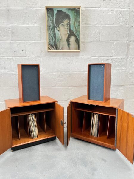 Pair of Vintage Dynatron Vinyl Record Cabinets