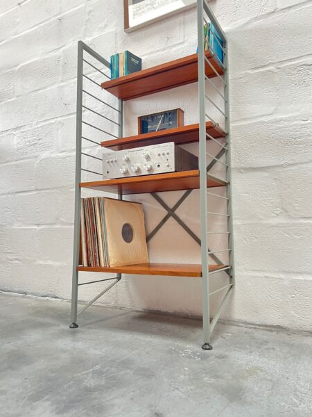 Mid Century Single Bay Metal Ladderax Shelving / Display Stand / Bookcase 