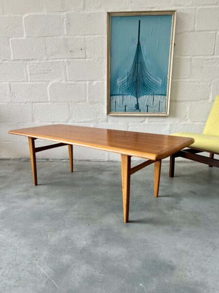 1960s Vintage Scandinavian Teak and Oak Coffee Table