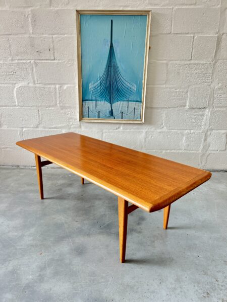 1960s Vintage Scandinavian Teak and Oak Coffee Table