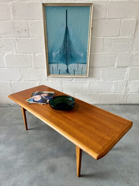 1960s Vintage Scandinavian Teak and Oak Coffee Table