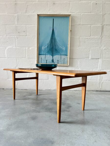 1960s Vintage Scandinavian Teak and Oak Coffee Table