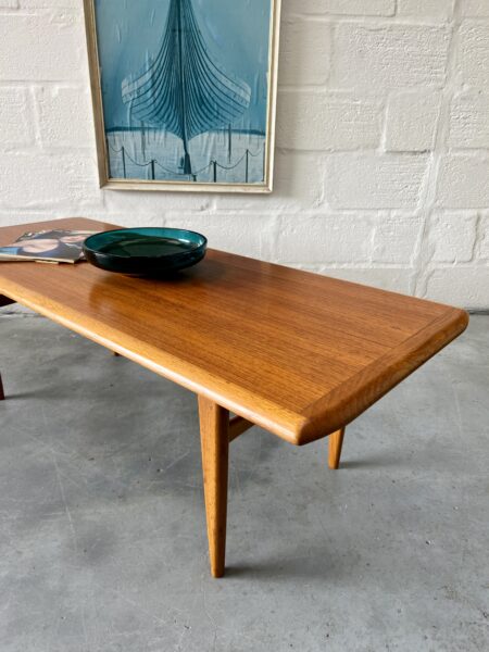 1960s Vintage Scandinavian Teak and Oak Coffee Table