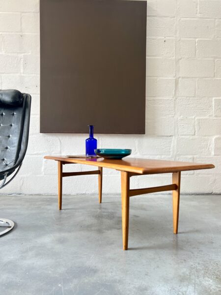 1960s Vintage Scandinavian Teak and Oak Coffee Table