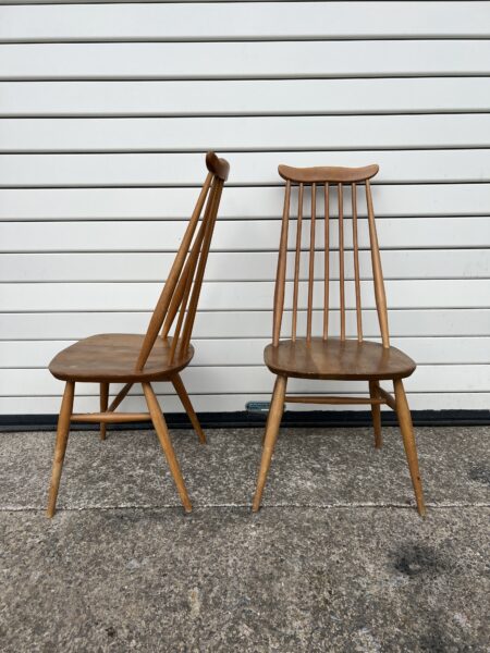 2 x Vintage Ercol Goldsmith Dining Chairs Blue Label