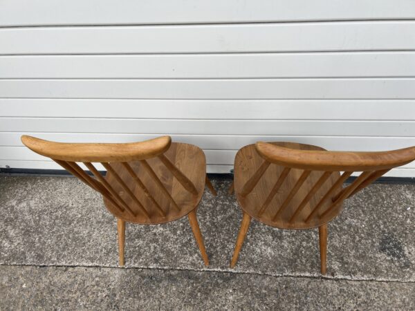 2 x Vintage Ercol Goldsmith Dining Chairs Blue Label