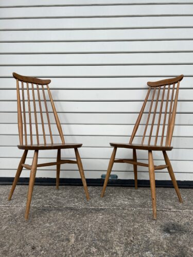 2 x Vintage Ercol Goldsmith Dining Chairs Blue Label