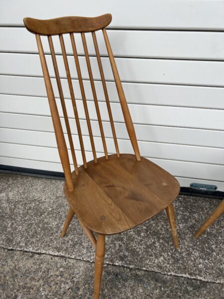 2 x Vintage Ercol Goldsmith Dining Chairs Blue Label