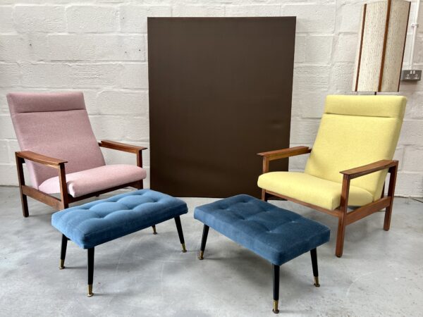 Pair of Mid Century Footstools with Dansette Legs