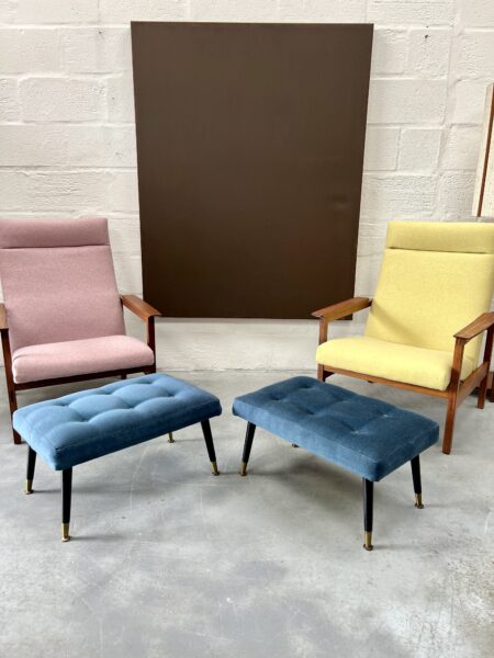 Pair of Mid Century Footstools with Dansette Legs