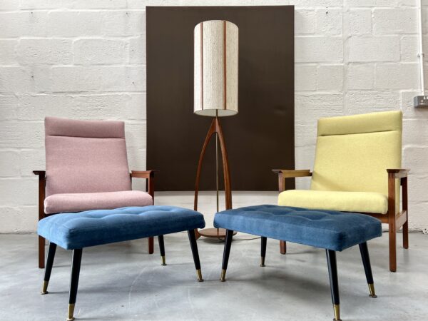 Pair of Mid Century Footstools with Dansette Legs
