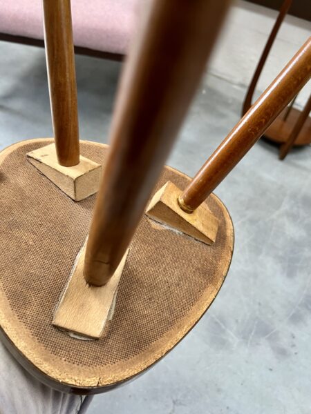 Mid 20th Century Side Table / Plant Table With Faux Tile Laminate Top