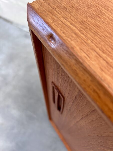 Mid Century Teak Sliding Door Compact Sideboard