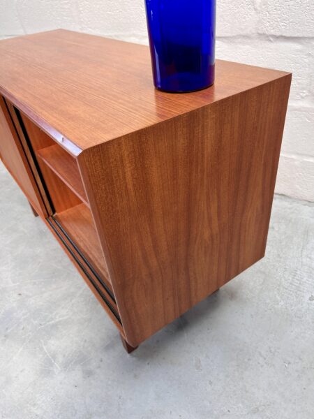 Mid Century Teak Sliding Door Compact Sideboard