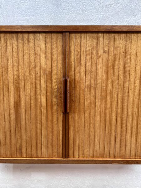 Vintage Scratch Built Desk and Tambour Door Wall Mounted Bureau