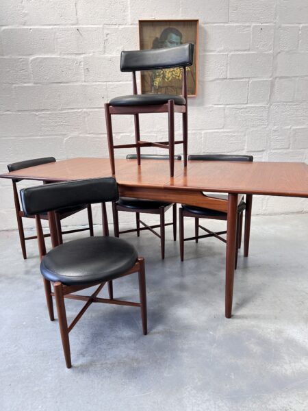 Vintage Red Label G Plan Dining Table & 5 Chairs