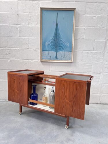 Danish Vintage Serving Cart / Drinks Trolley by Niels Erik Glasdam Jensen