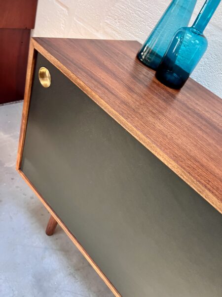 Mid Century Robin Day Rosewood & Faux Leather Sideboard, 1950s