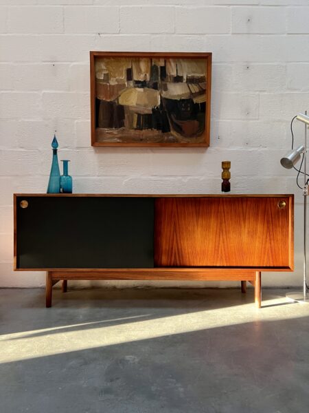 Mid Century Robin Day Rosewood & Faux Leather Sideboard, 1950s