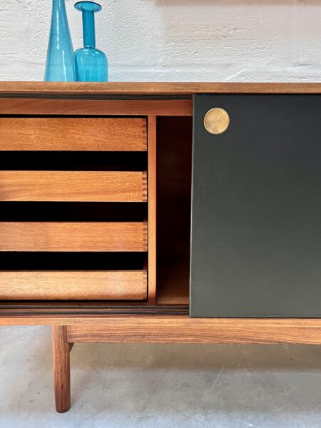 Mid Century Robin Day Rosewood & Faux Leather Sideboard, 1950s