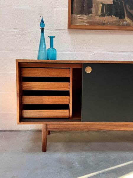 Mid Century Robin Day Rosewood & Faux Leather Sideboard, 1950s