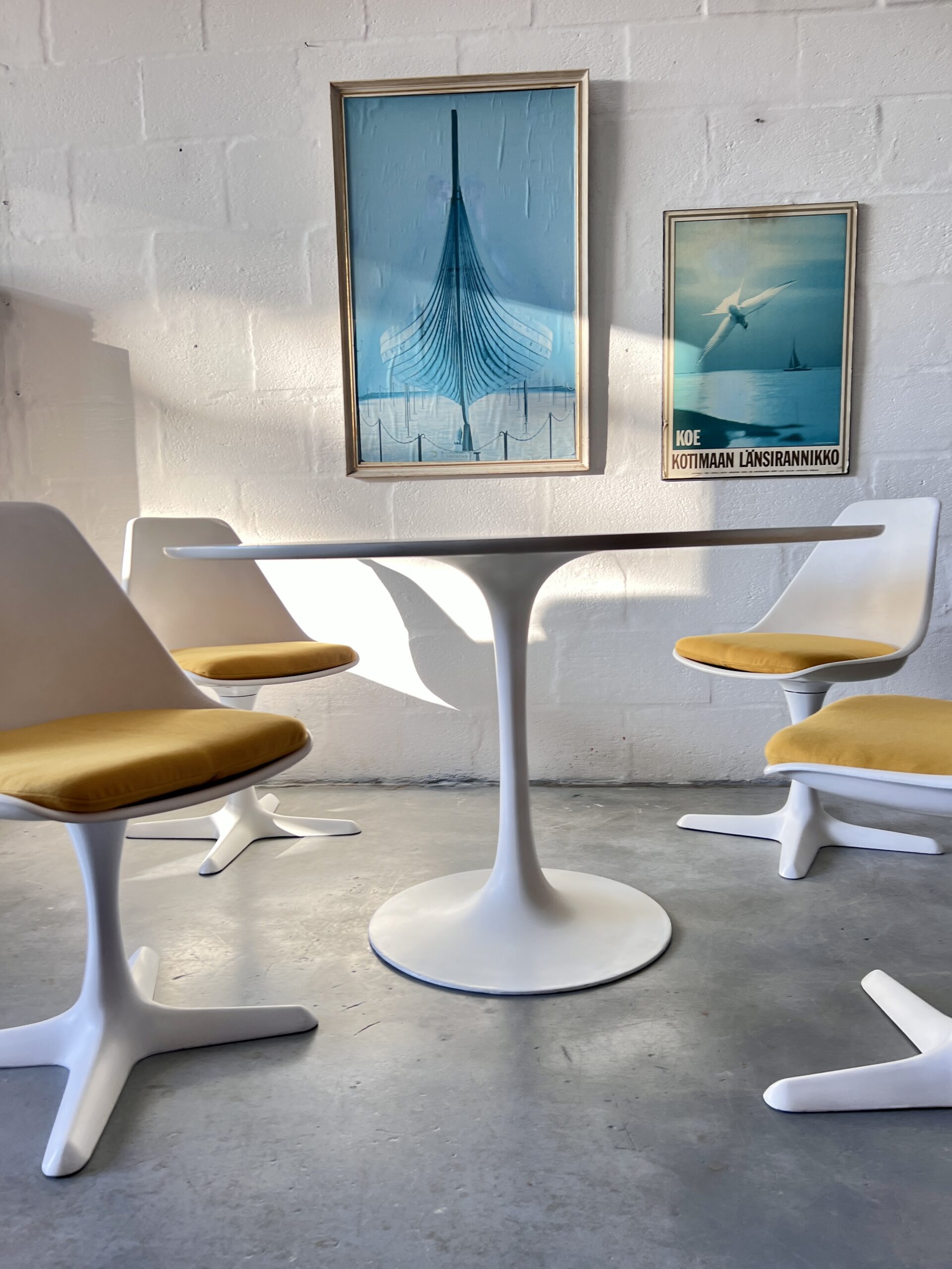 Vintage Maurice Burke Arkana 'Tulip' Dining Table & Four Chairs