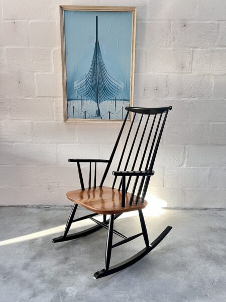 Mid Century Rocking Chair by Finnish Designer Ilmari Tapiovaara