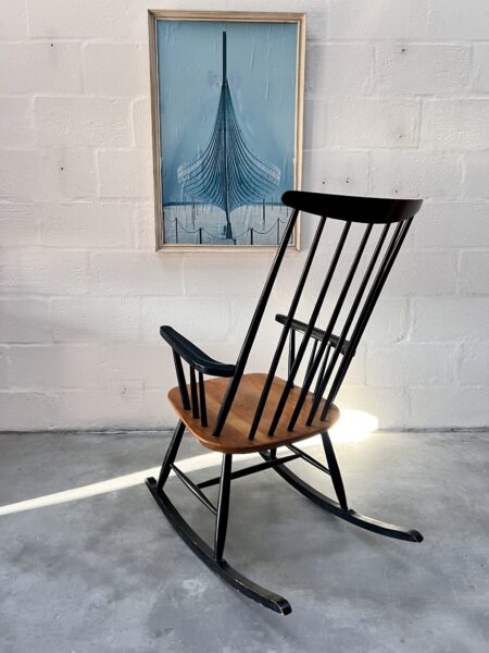 Mid Century Rocking Chair by Finnish Designer Ilmari Tapiovaara