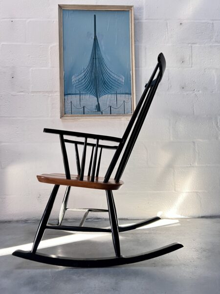 Mid Century Rocking Chair by Finnish Designer Ilmari Tapiovaara