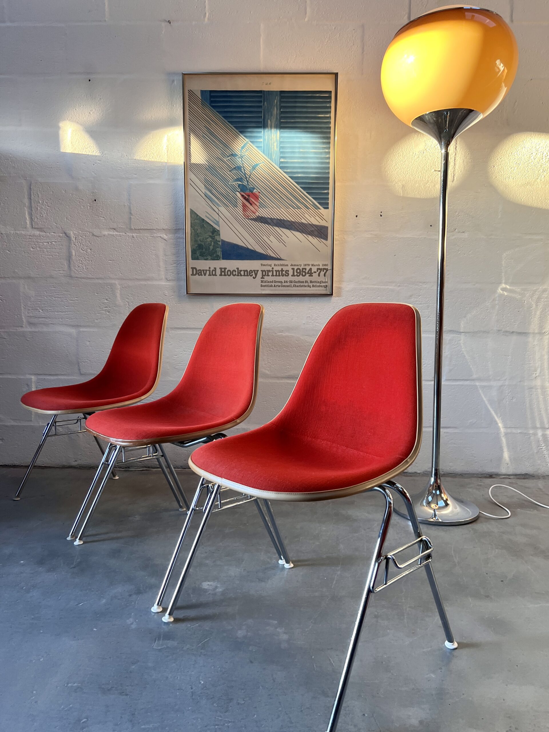 3 x Herman Miller DSS Stacking Chairs, 1979