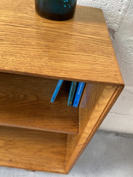 1950s Oak Matching Hallway Cabinet and Open Bookshelf