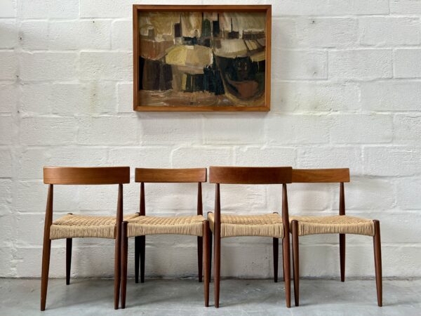 4 x Vintage Danish Arne Hovmand Olsen Dining Chairs