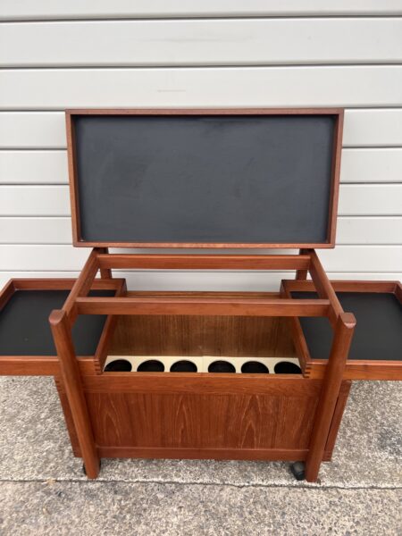 Vintage 1960s Teak Danish Drinks / Cocktail Trolley