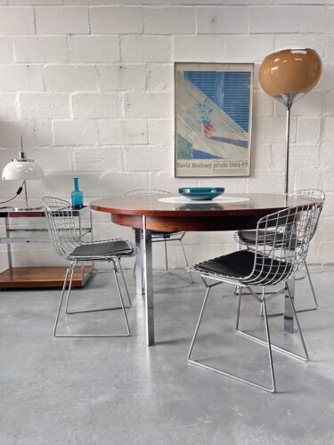 1960s Merrow Associates Rosewood and Chrome Circular Dining Table