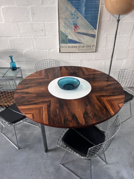 1960s Merrow Associates Rosewood and Chrome Circular Dining Table