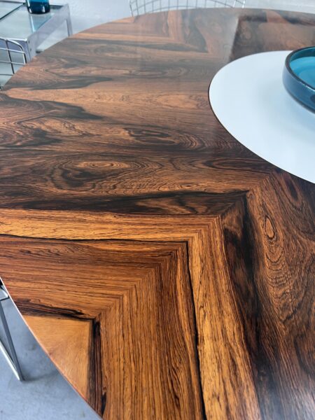 1960s Merrow Associates Rosewood and Chrome Circular Dining Table