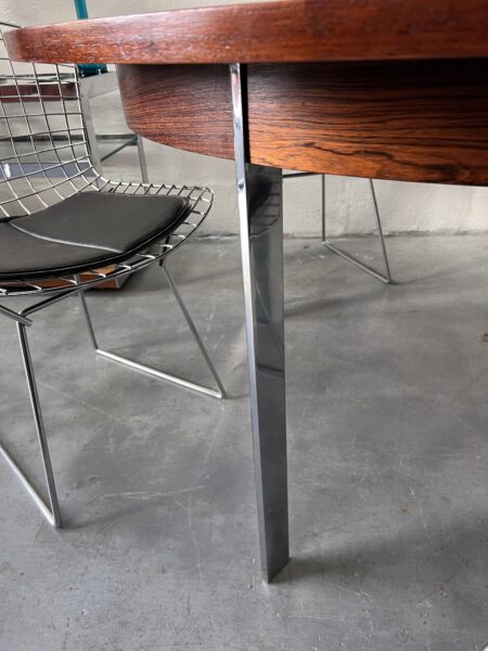 1960s Merrow Associates Rosewood and Chrome Circular Dining Table