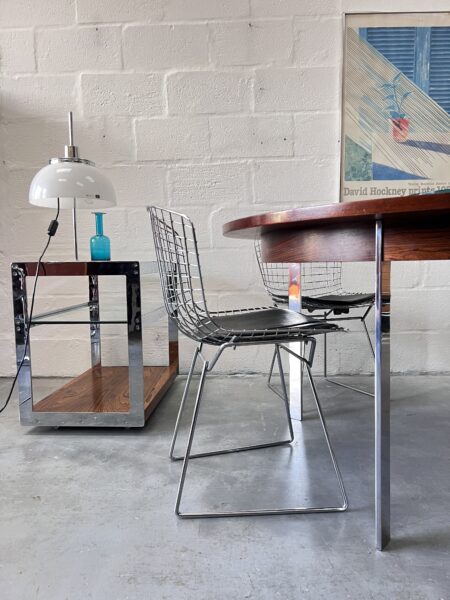 1970s Merrow Associates Rosewood & Chrome Drinks Trolley By Richard Young